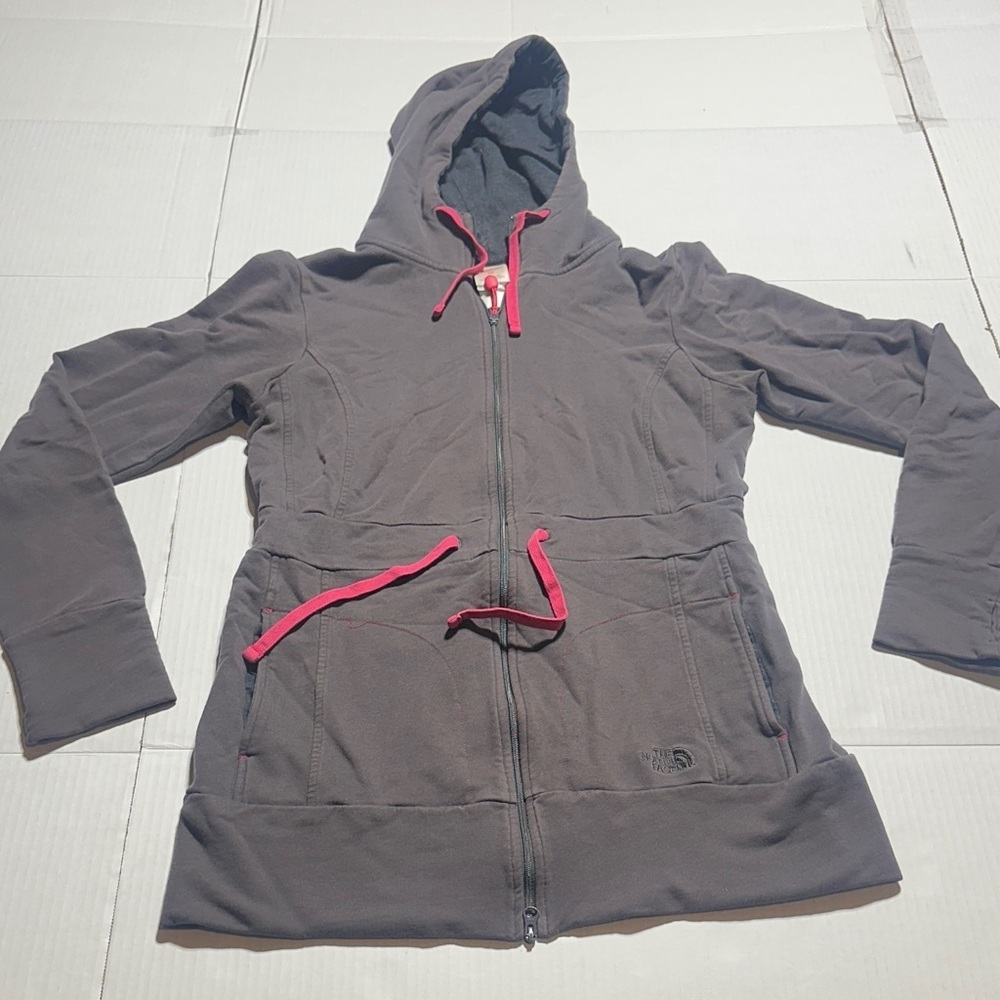 The North Face Charcoal and Pink Utility Jacket with zipper & pockets adjustable